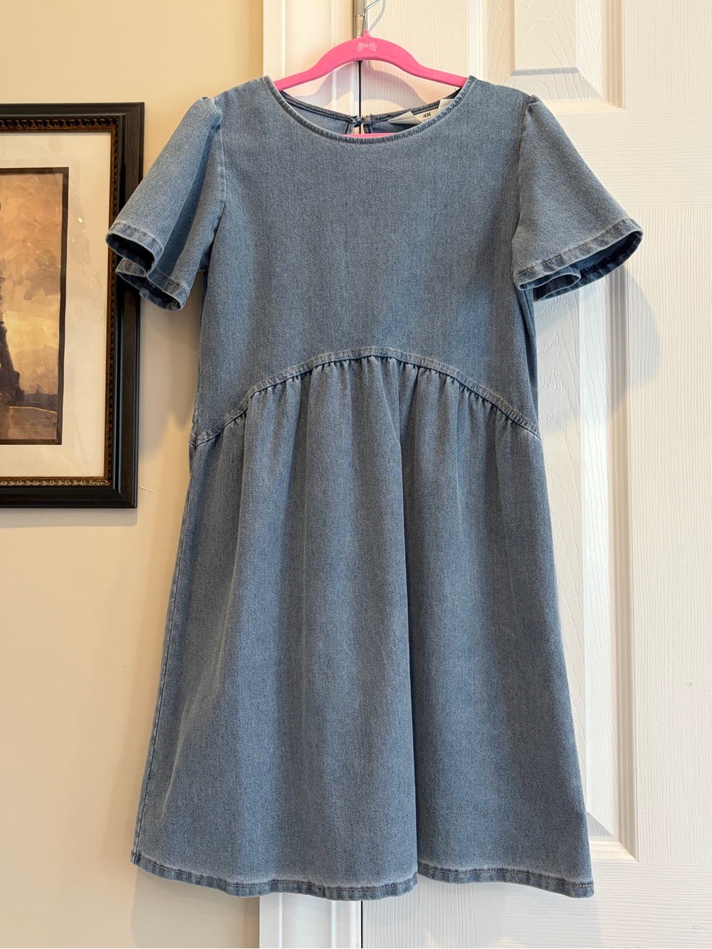 H&M Girls' Light Blue Denim Chambray Dress 🩵